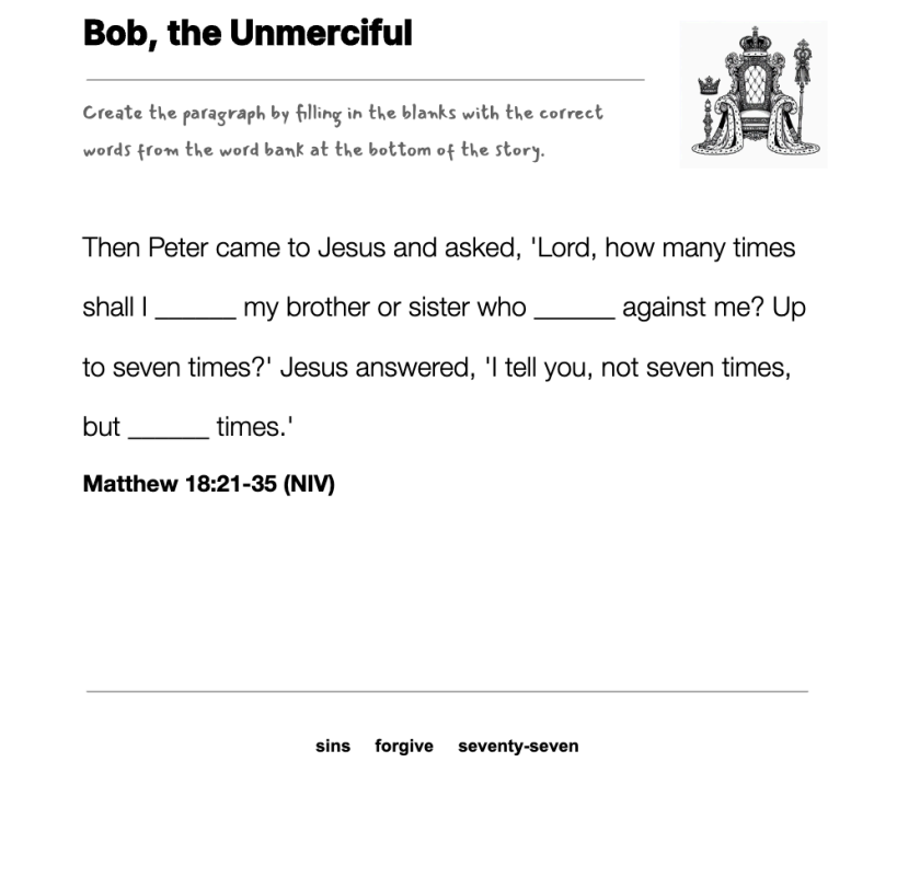 Bob, the Unmerciful fill-in-the-blank